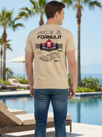 Greylongg Round Neck Ferrari Design Printed T-Shirt.