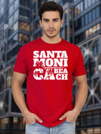 Greylongg Round Neck Santa Moni Cabeach Design Printed T-Shirt.