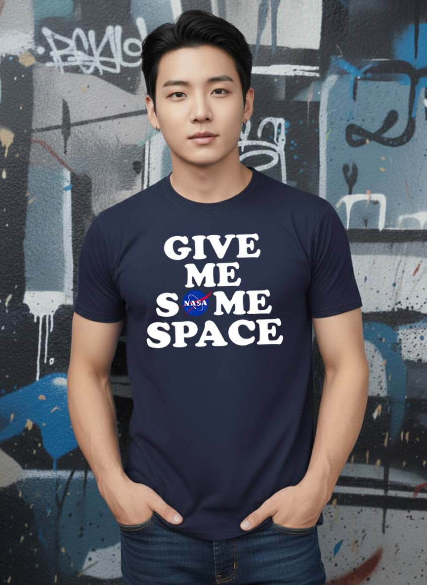 Greylongg Round Neck Space Design Printed T-Shirt.