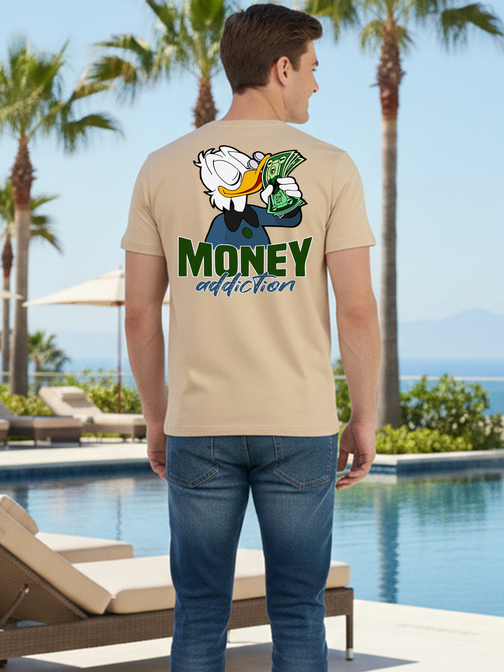 Greylongg Round Neck Disney Design Printed T-Shirt.