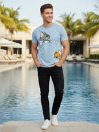 Greylongg Round Neck Cartoon Tom & Jerry Design Printed T-Shirt.