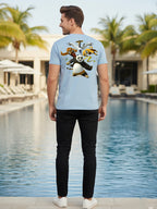 Greylongg Round Neck Cartoon Panda Design Printed T-Shirt.