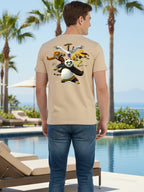 Greylongg Round Neck Cartoon Panda Design Printed T-Shirt.