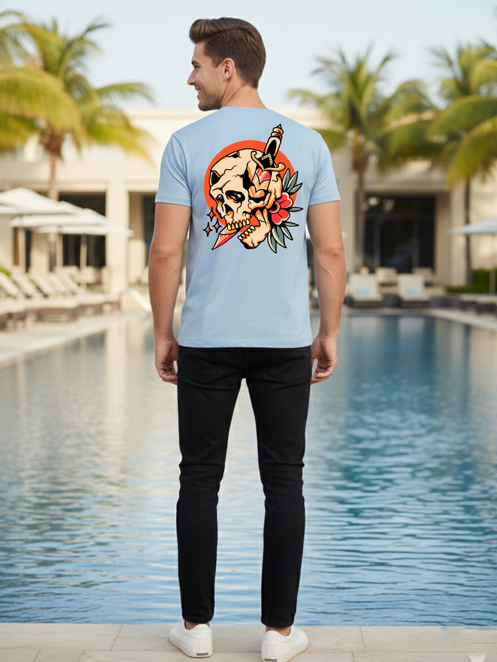 Greylongg Round Neck Streetwear Design Printed T-Shirt.