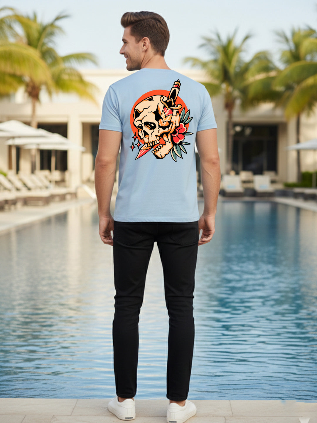 Greylongg Round Neck Streetwear Design Printed T-Shirt.