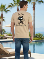 Greylongg Round Neck It's Fine Design Printed T-Shirt.