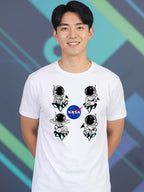 Greylongg Round Neck Nasa Design Printed T-Shirt.