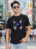 Greylongg Round Neck Nasa Design Printed T-Shirt.