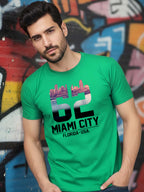 Greylongg Round Neck Miami City Design Printed T-Shirt.