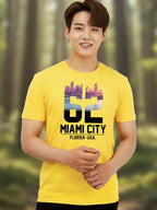 Greylongg Round Neck Miami City Design Printed T-Shirt.