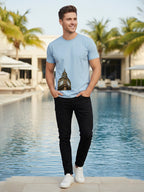 Greylongg Round Neck London City Design Printed T-Shirt.