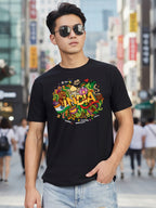 Greylongg Round Neck India Festival Design Printed T-Shirt.