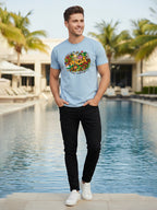 Greylongg Round Neck India Festival Design Printed T-Shirt.