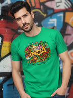 Greylongg Round Neck India Festival Design Printed T-Shirt.