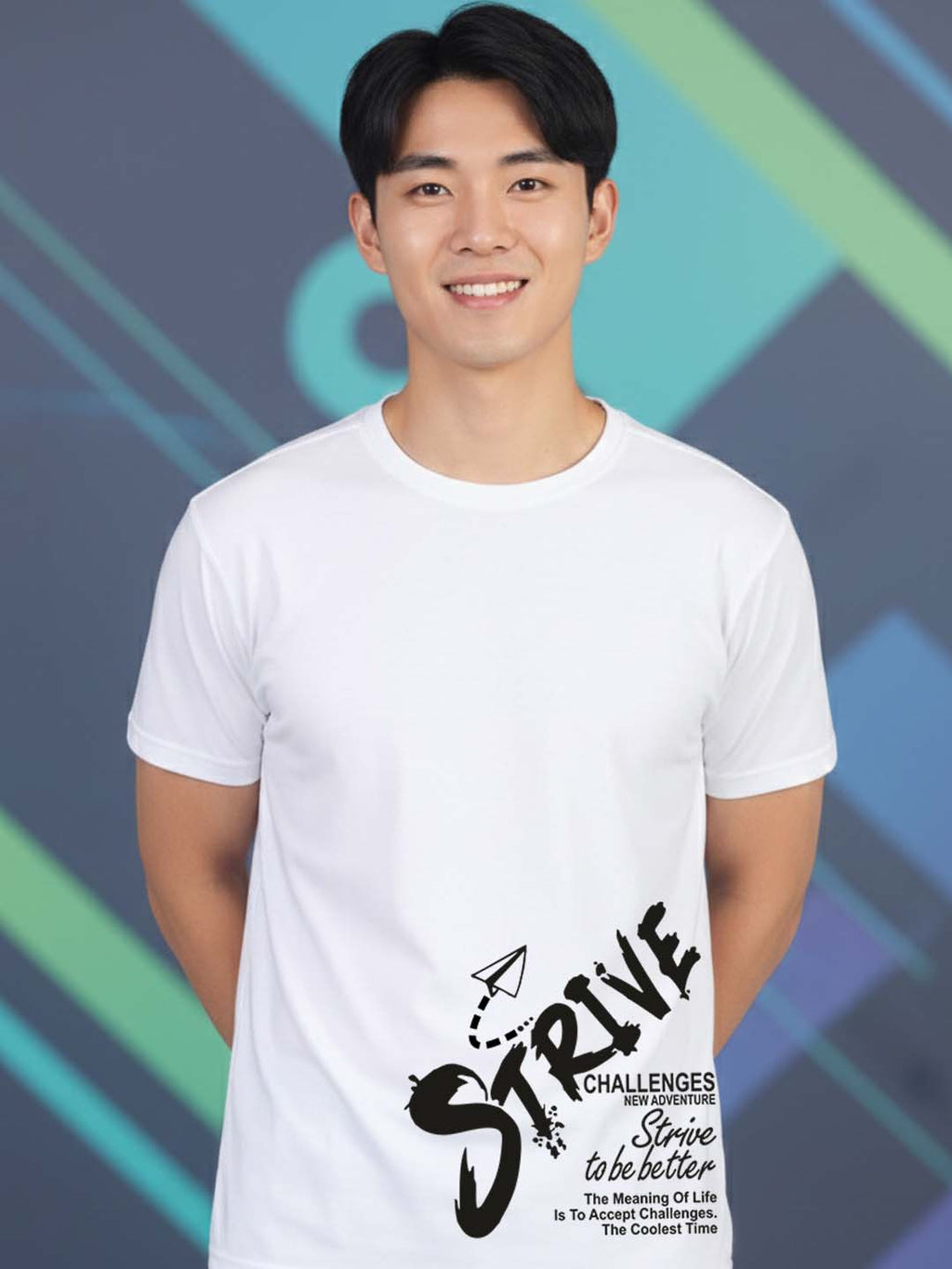 Greylongg Round Neck Strive look Design Printed T-Shirt.