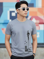 Greylongg Round Neck Wild Design Printed T-Shirt.