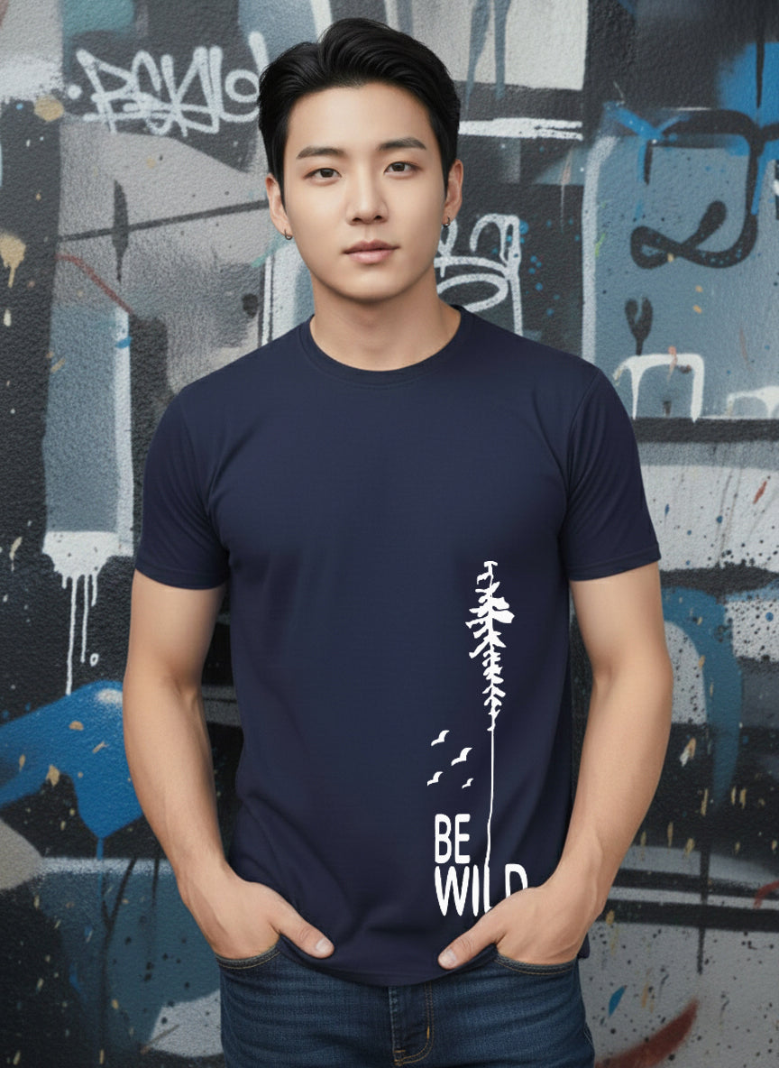 Greylongg Round Neck Wild Design Printed T-Shirt.