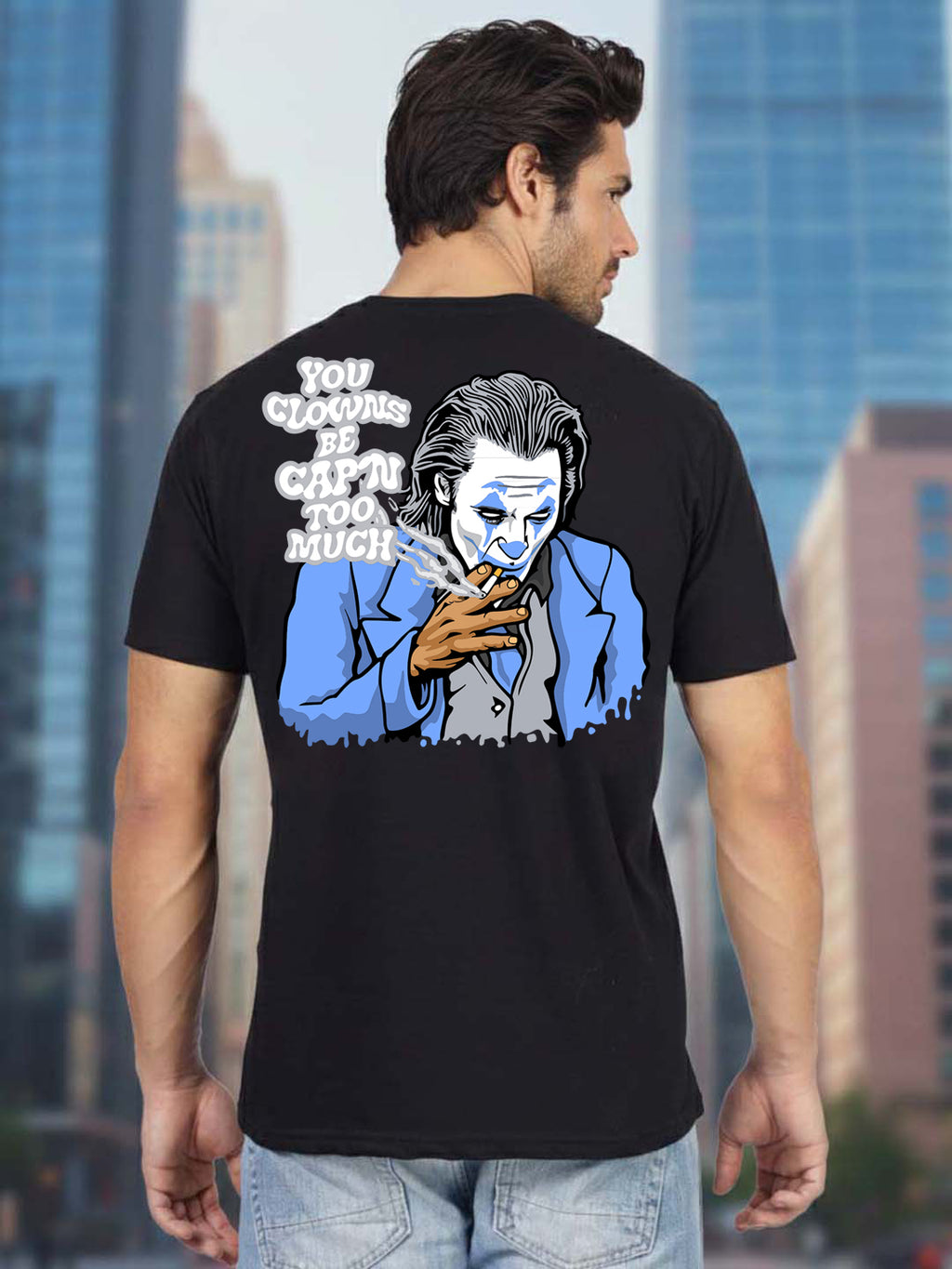 Greylongg Round Neck Joker Design Printed T-Shirt.