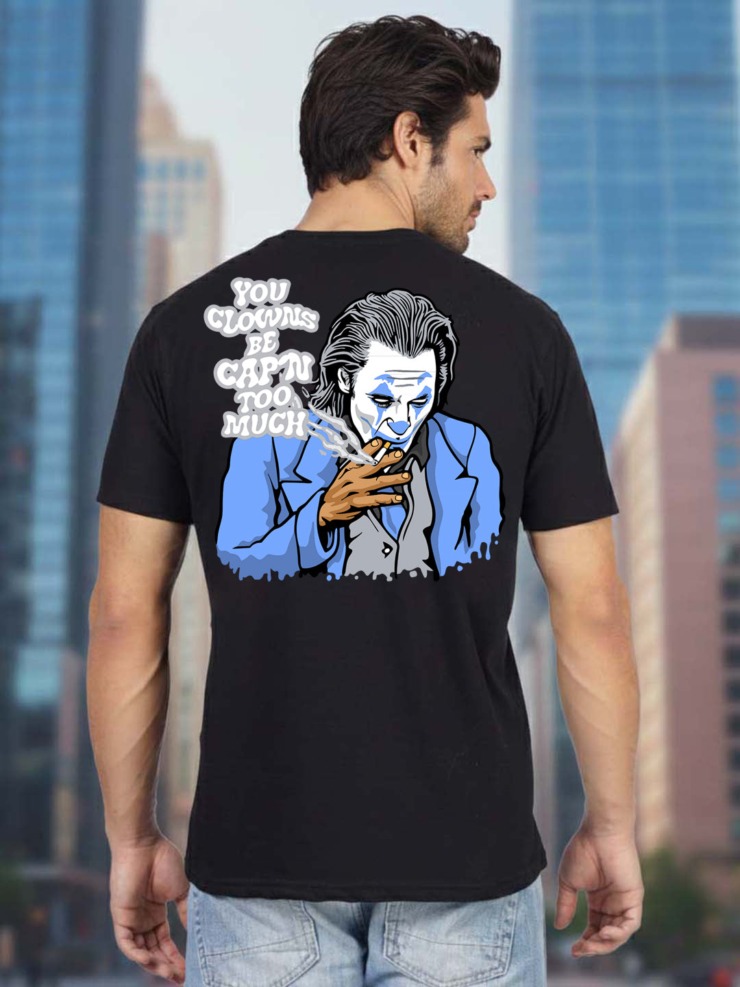 Greylongg Round Neck Joker Design Printed T-Shirt.