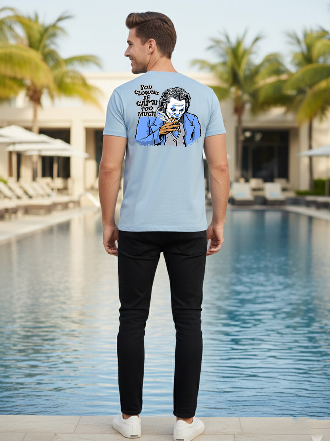 Greylongg Round Neck Joker Design Printed T-Shirt.