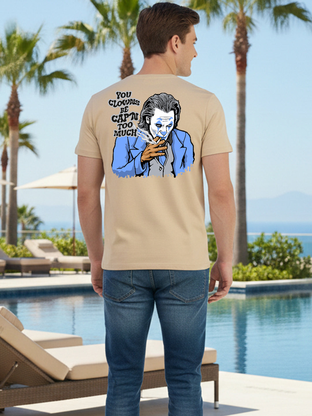 Greylongg Round Neck Joker Design Printed T-Shirt.