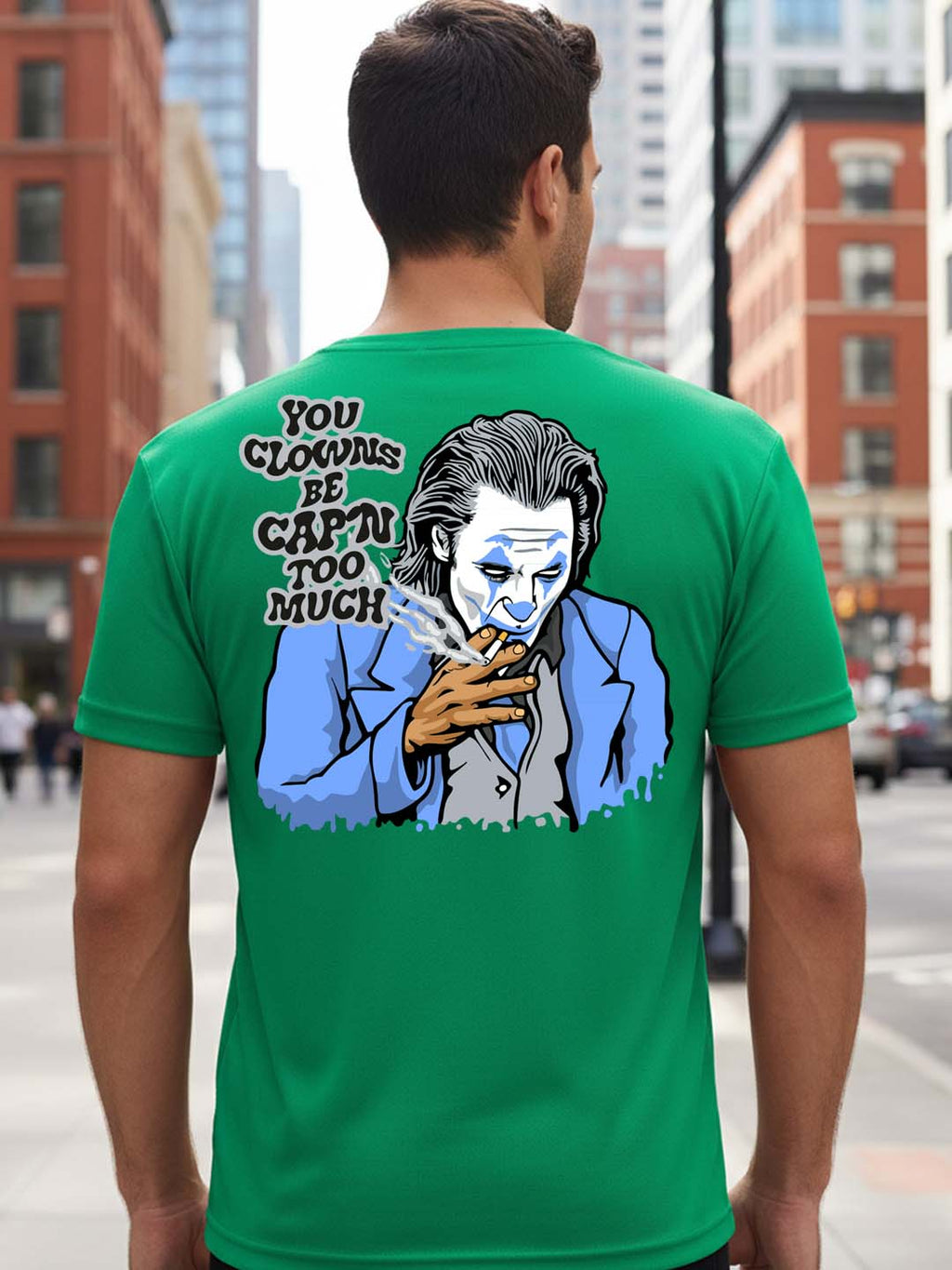 Greylongg Round Neck Joker Design Printed T-Shirt.
