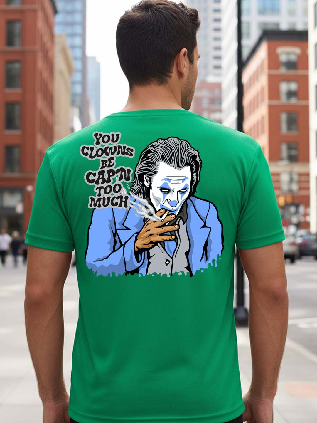 Greylongg Round Neck Joker Design Printed T-Shirt.