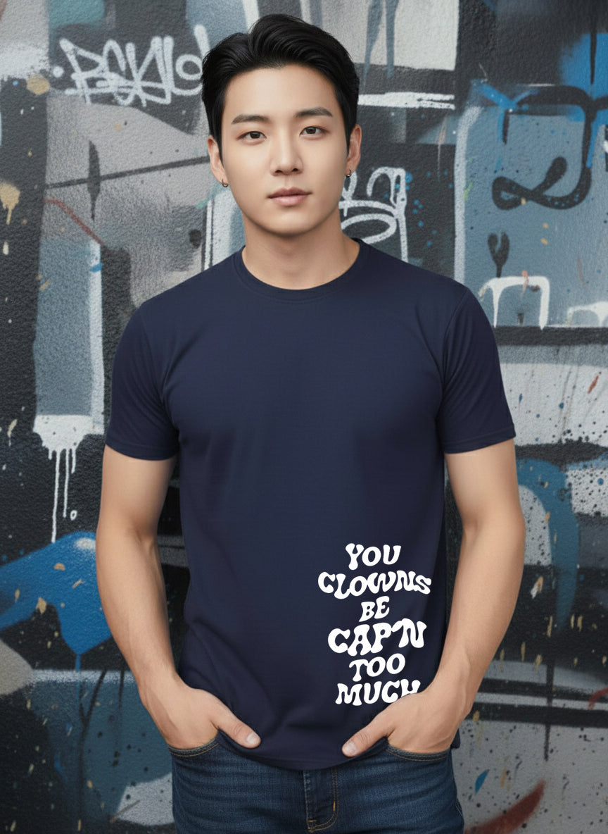 Greylongg Round Neck Joker Design Printed T-Shirt.