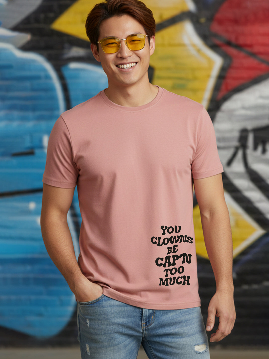 Greylongg Round Neck Joker Design Printed T-Shirt.