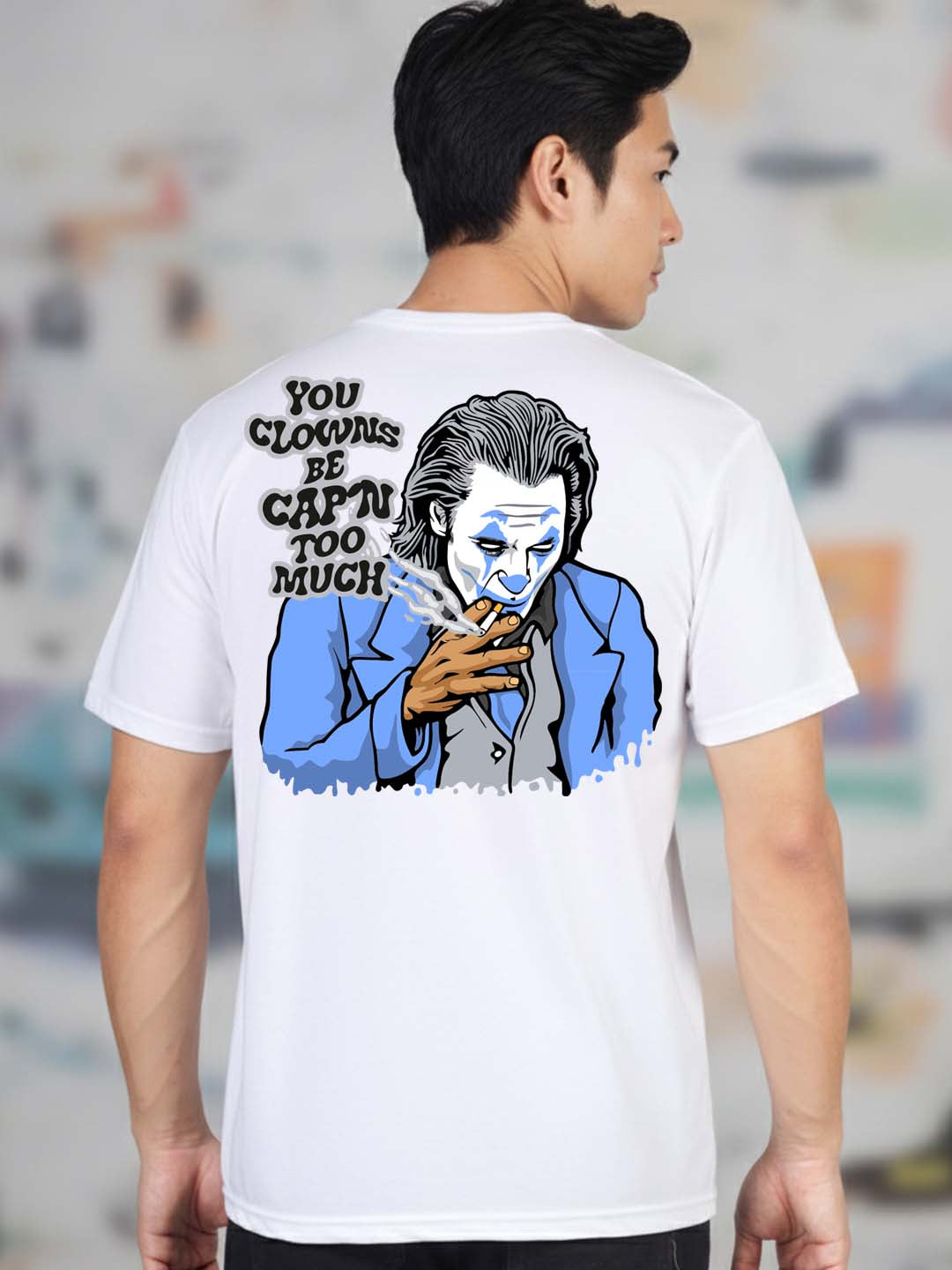 Greylongg Round Neck Joker Design Printed T-Shirt.