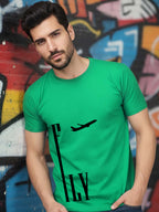Greylongg Round Neck Fly Design Printed T-Shirt.