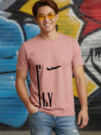 Greylongg Round Neck Fly Design Printed T-Shirt.