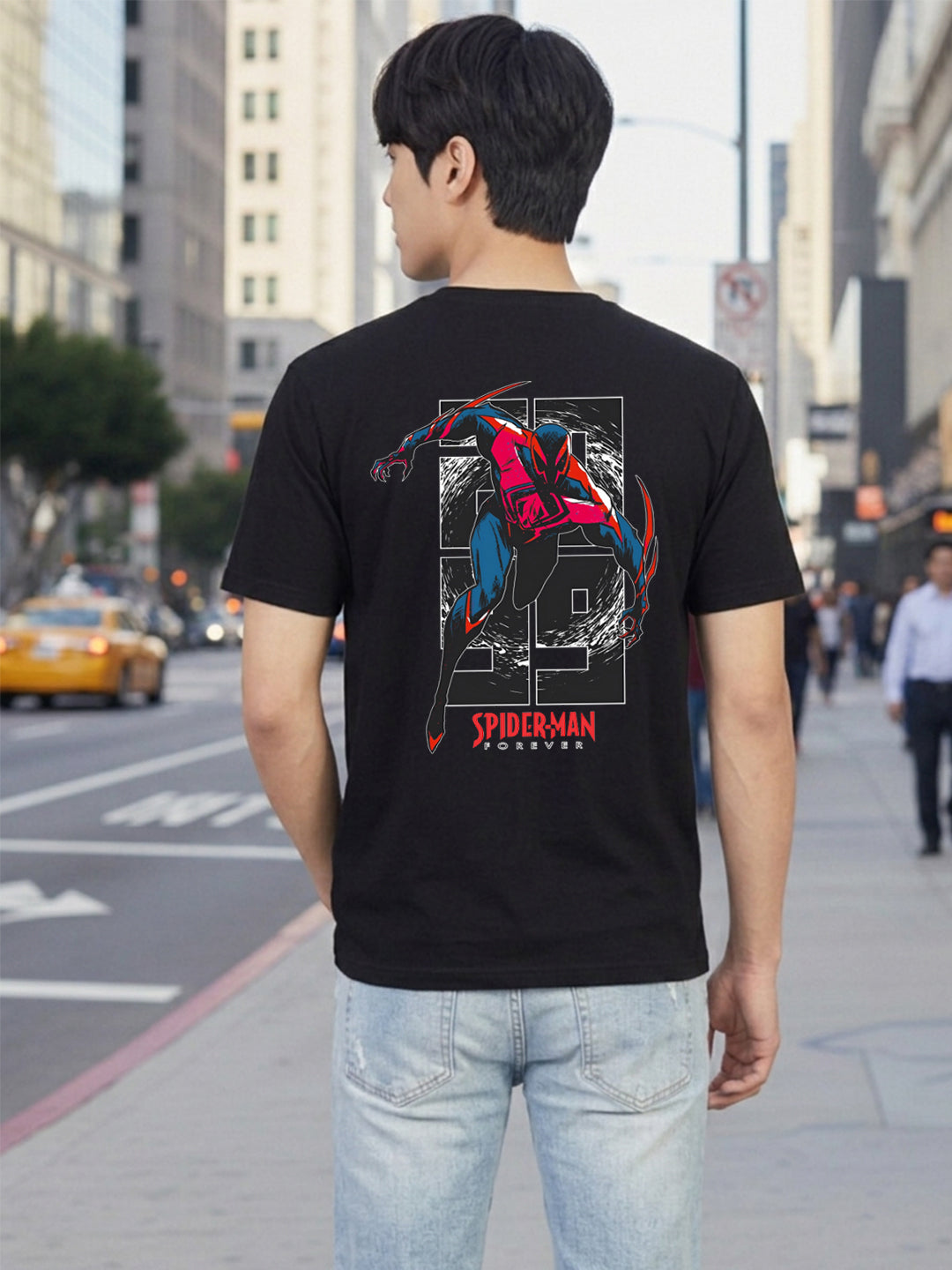 Greylongg Round Spider Man Design Printed T-Shirt.