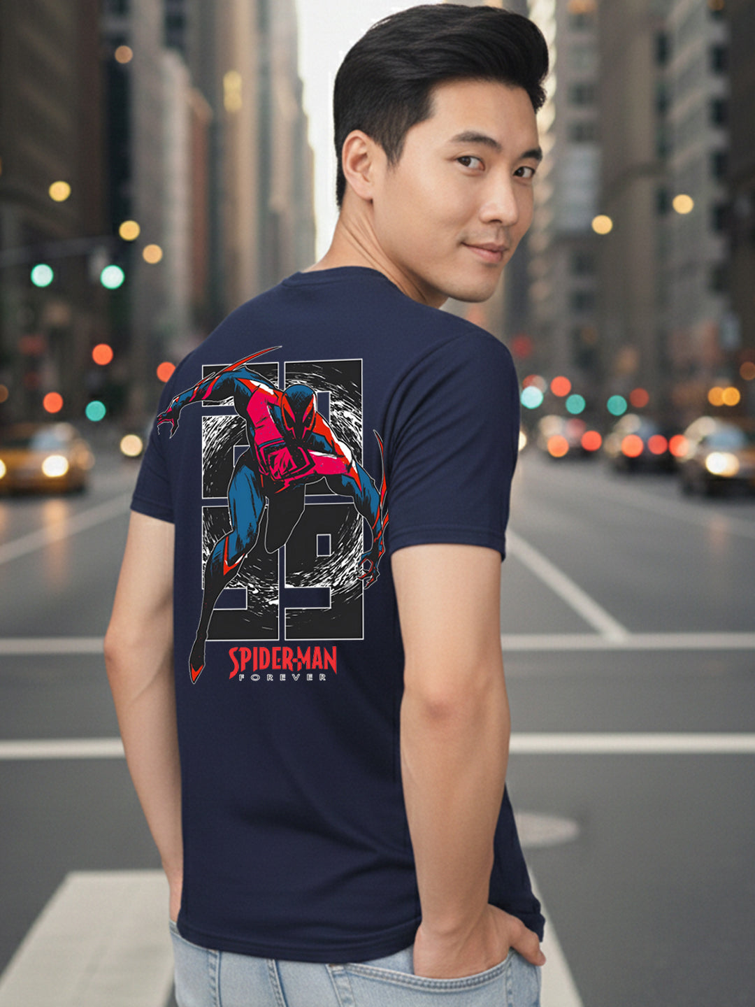Greylongg Round Spider Man Design Printed T-Shirt.