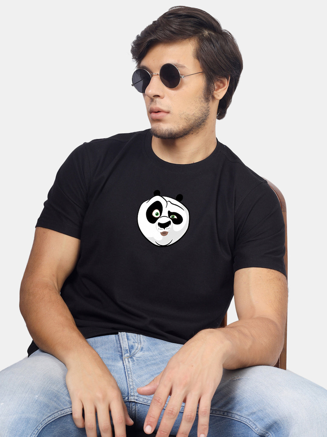 Buddha Jeans Round Neck Panda Design Printed T-shirts