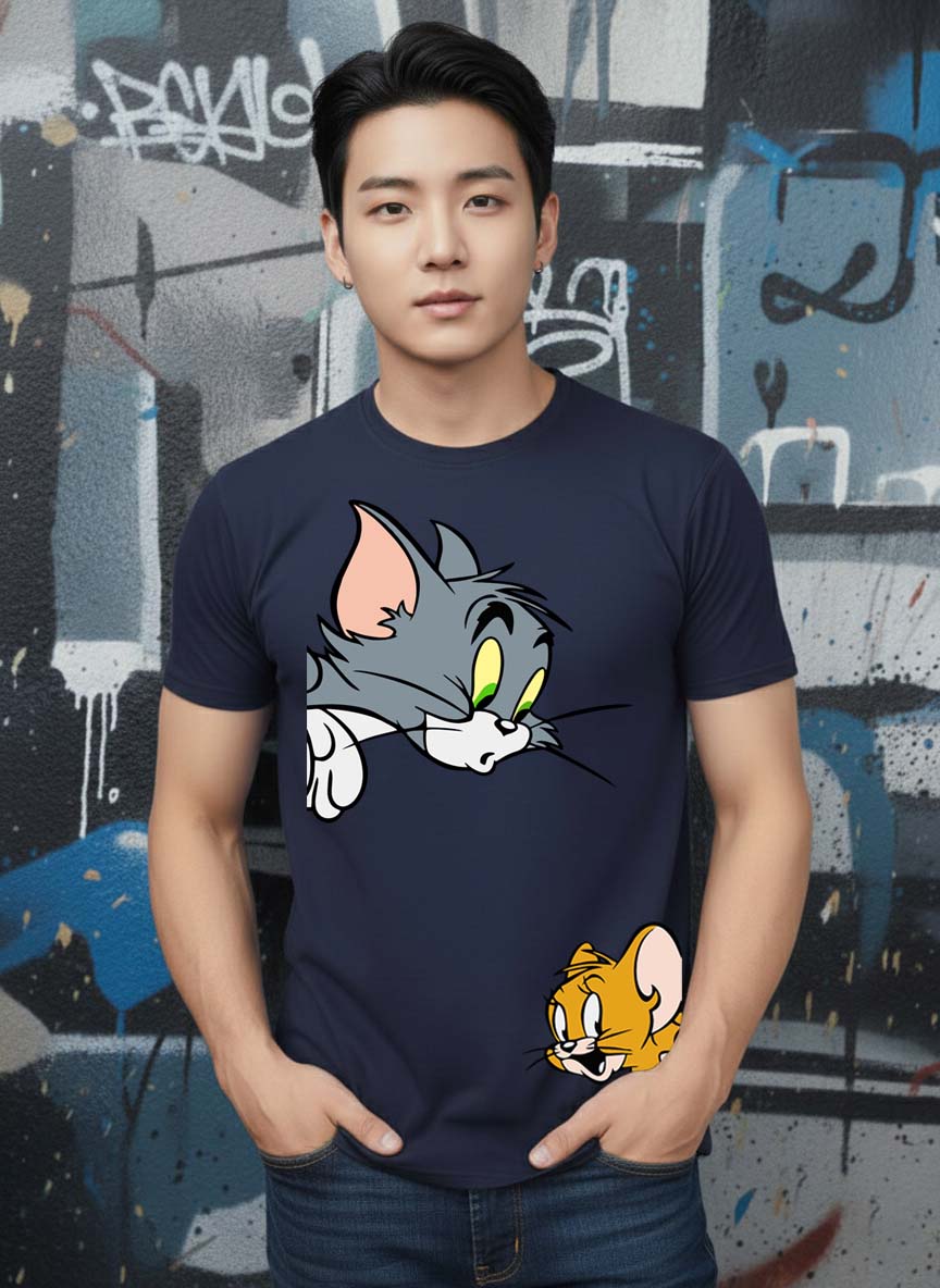 Buddha Jeans Round Neck Tom &  Jerry Design Printed T-shirts
