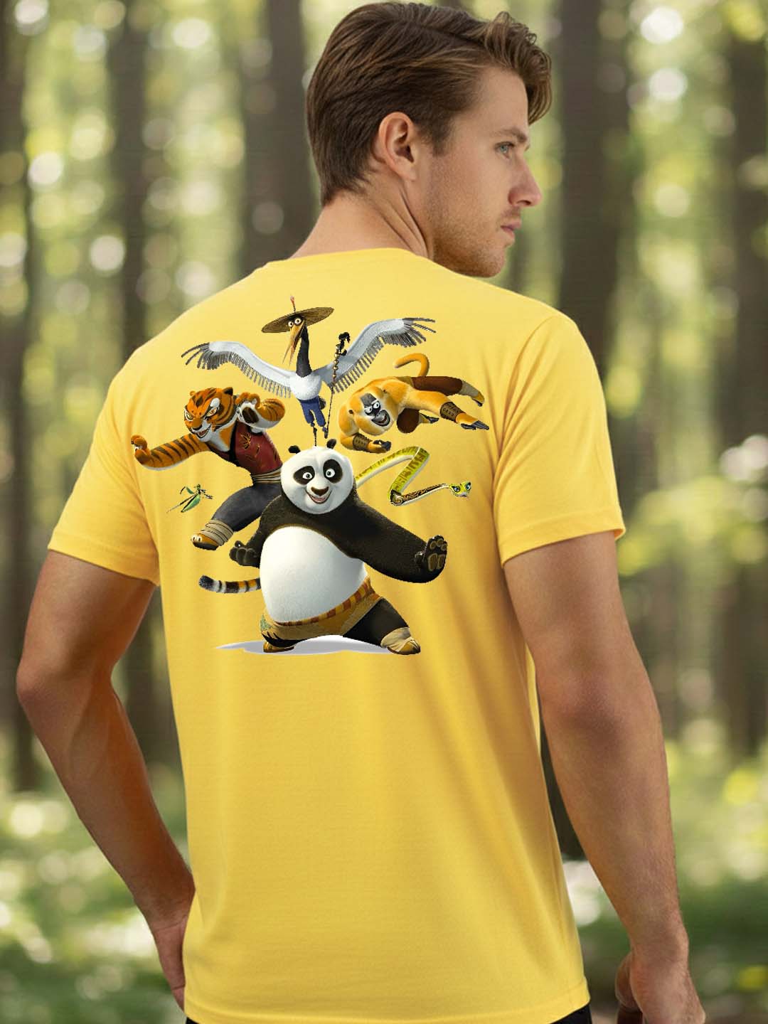 Buddha Jeans Round Neck Panda Design Printed T-shirts