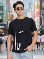 Buddha Jeans Round Neck Fly Design Printed T-shirts