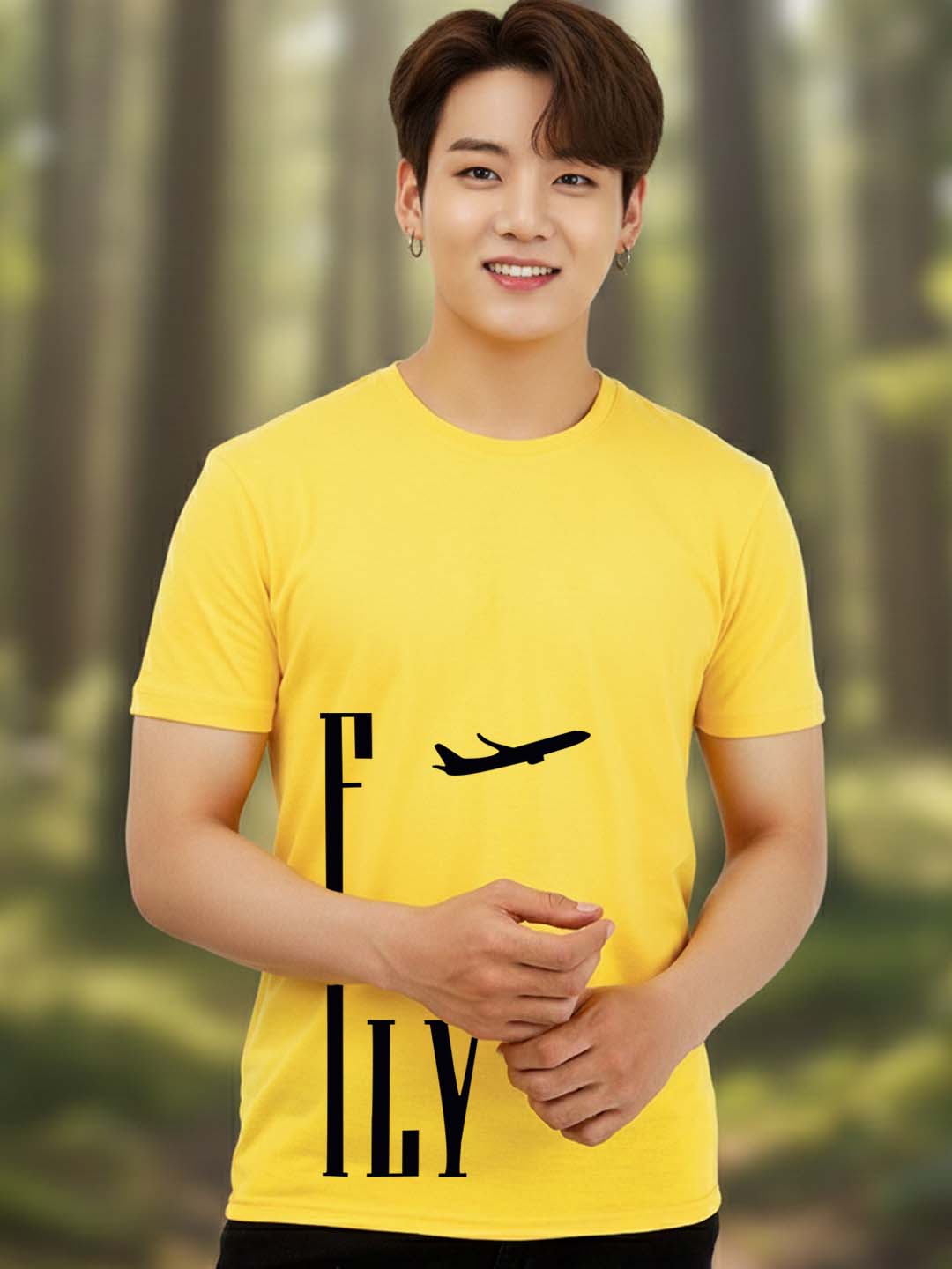 Buddha Jeans Round Neck Fly Design Printed T-shirts