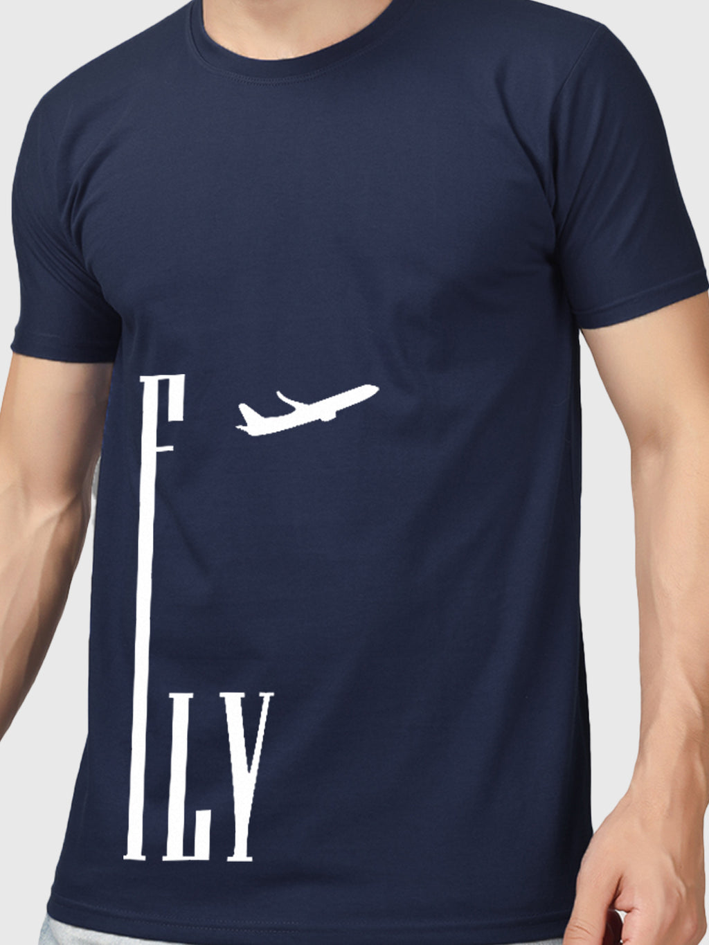 Buddha Jeans Round Neck Fly Design Printed T-shirts