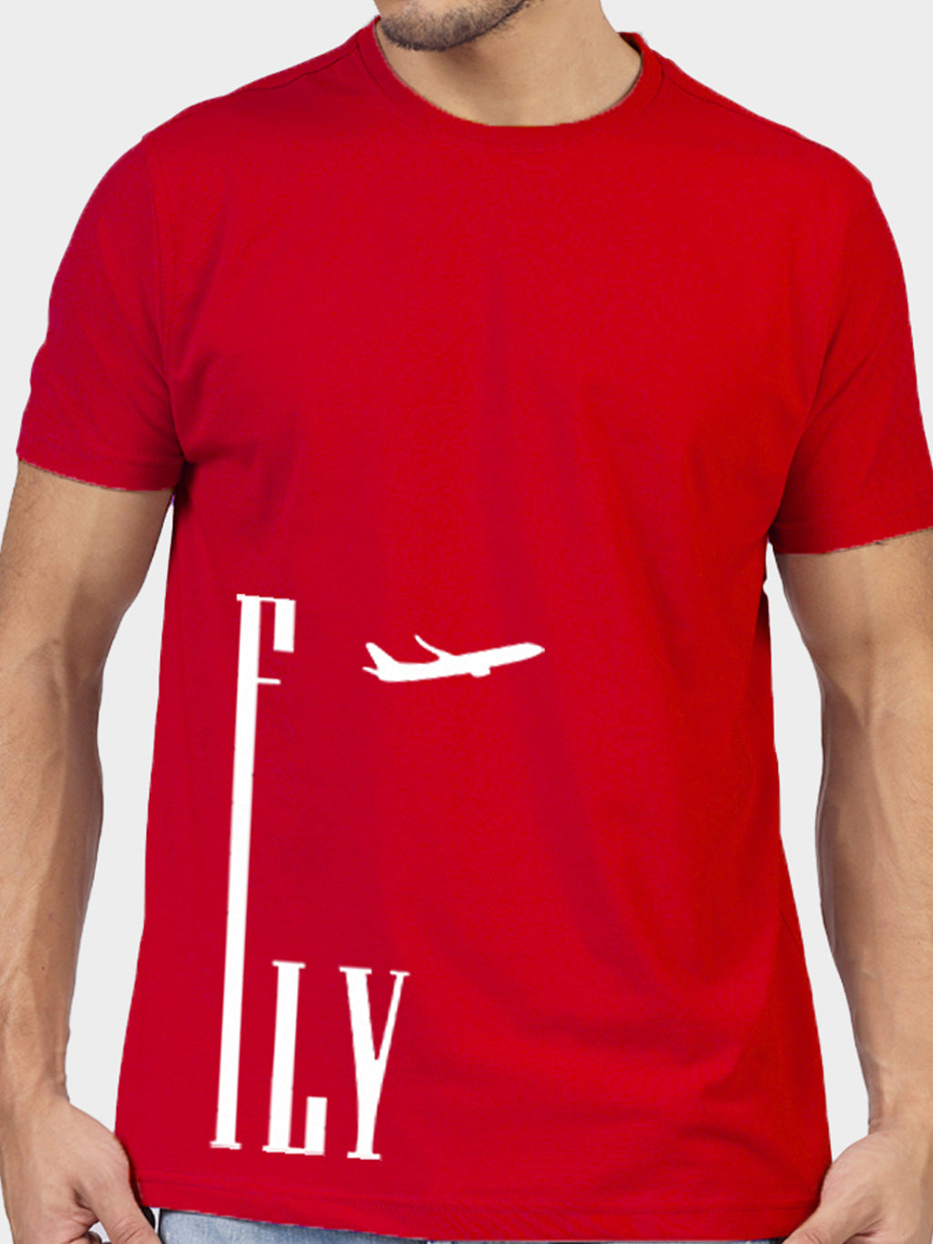 Buddha Jeans Round Neck Fly Design Printed T-shirts