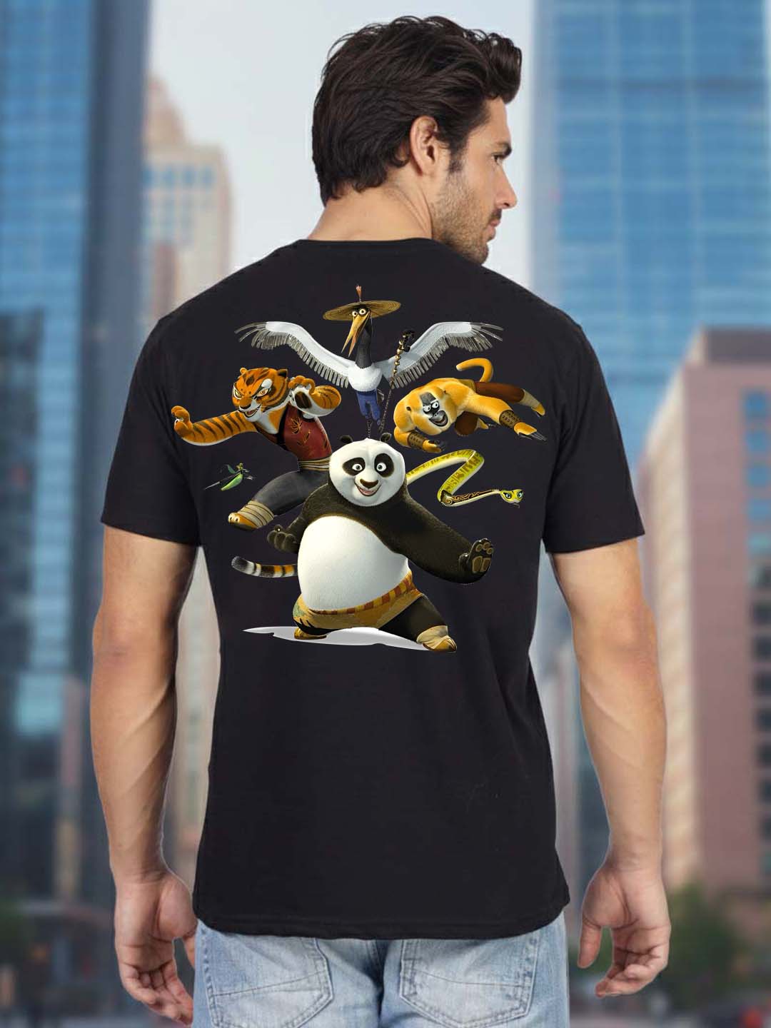 Buddha Jeans Round Neck Panda Design Printed T-shirts