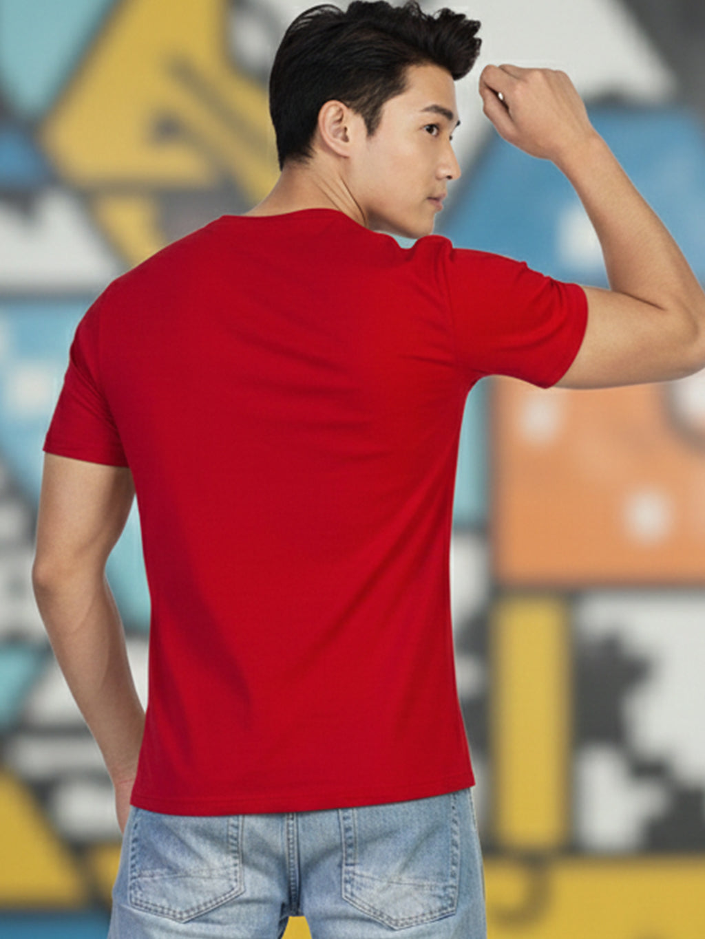 Carlton London Printed Round Neck T-Shirt.