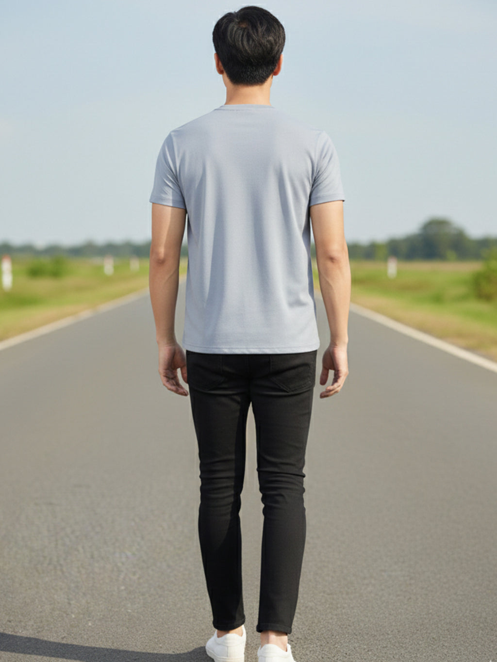 Carlton London Printed Round Neck T-Shirt.