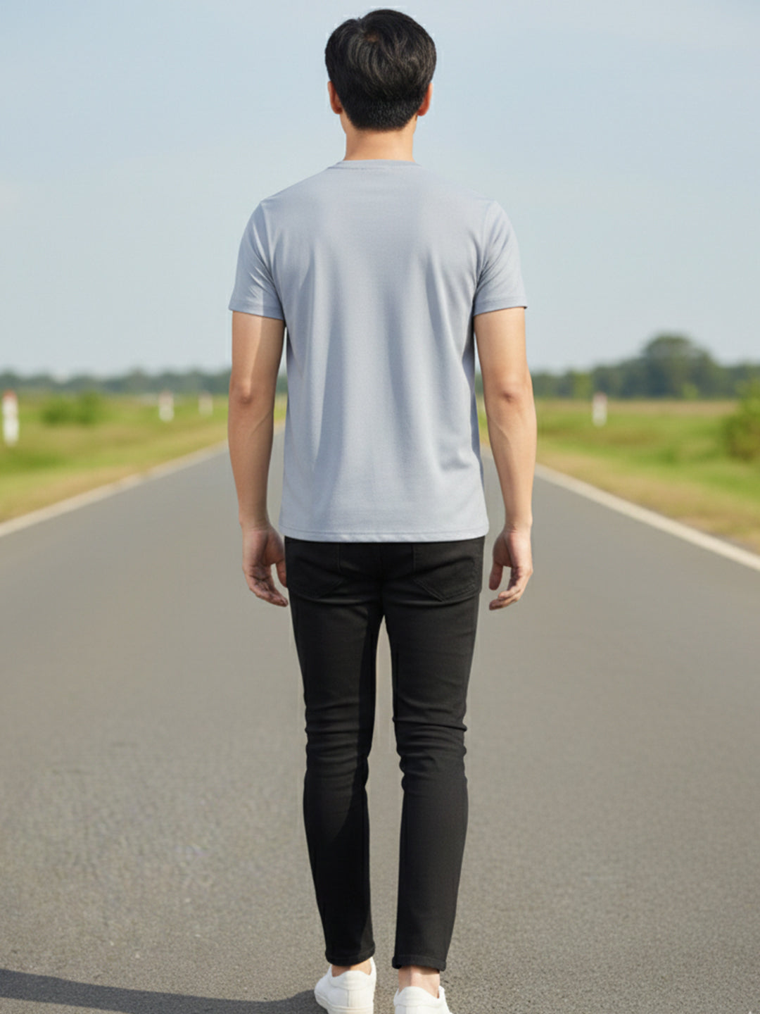 Carlton London Printed Round Neck T-Shirt.