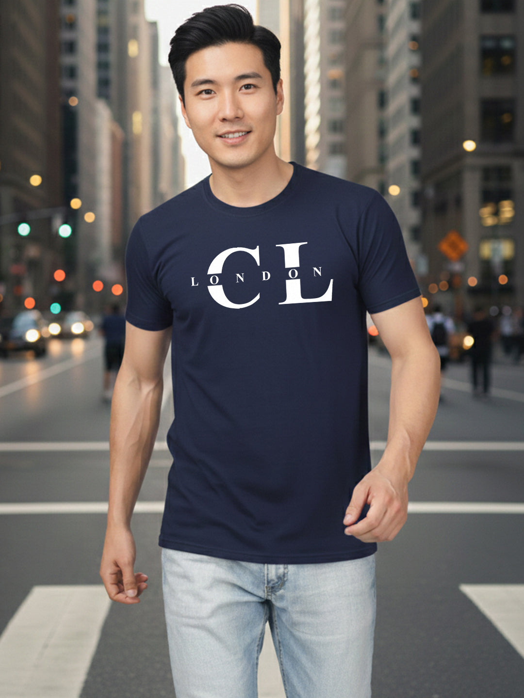 Carlton London Printed Round Neck T-Shirt.