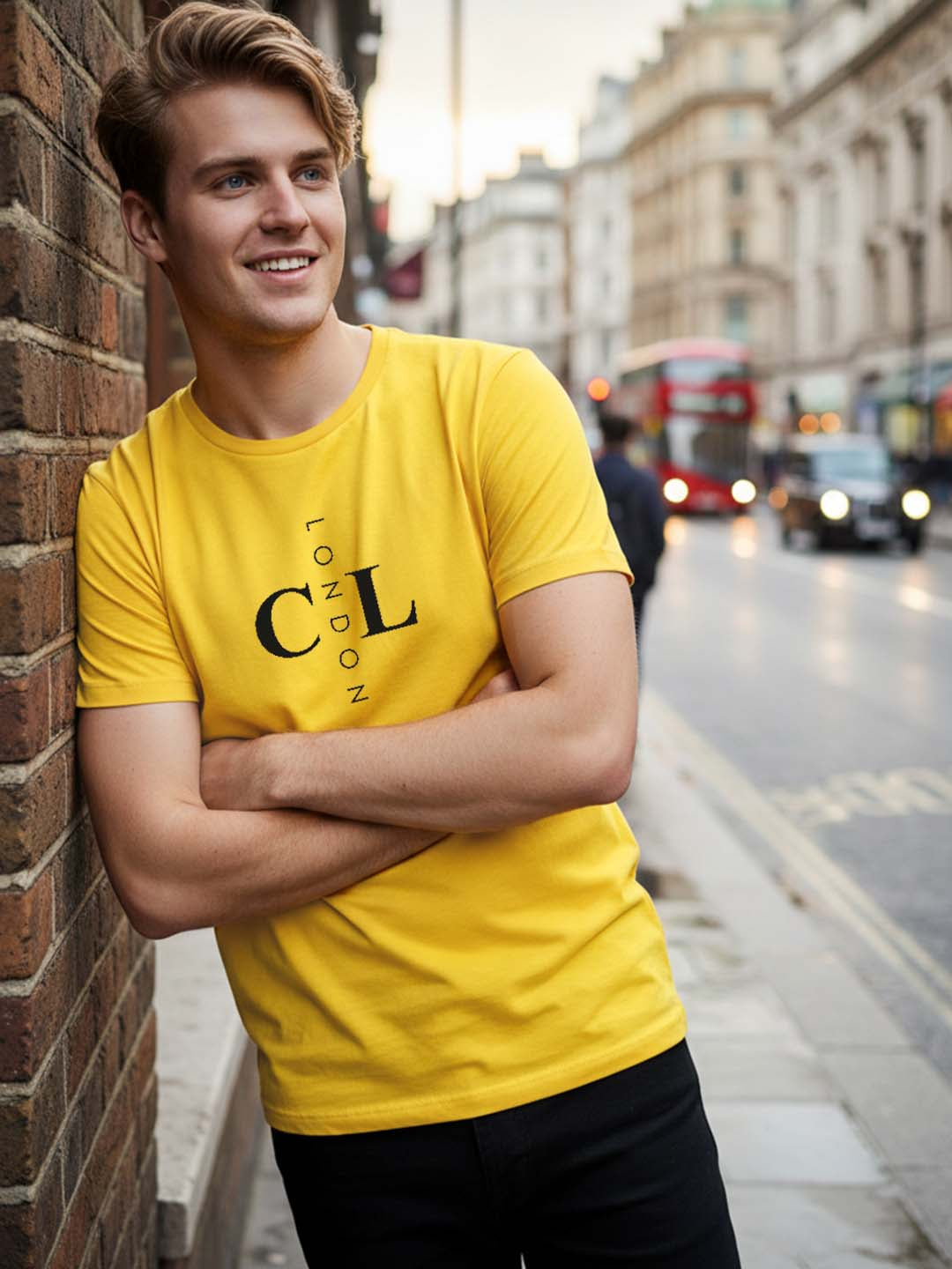 Carlton London Printed Round Neck T-Shirt.