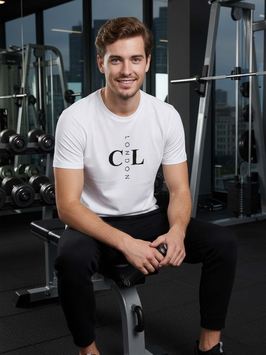 Carlton London Printed Round Neck T-Shirt.