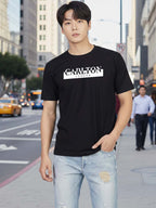 Carlton London Printed Round Neck T-Shirt.