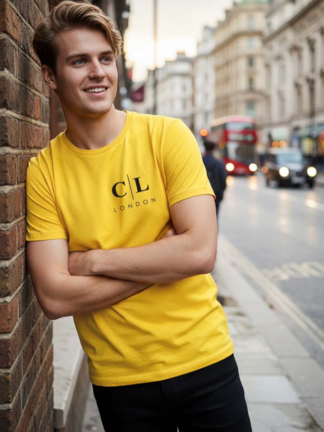 Carlton London Printed Round Neck T-Shirt.